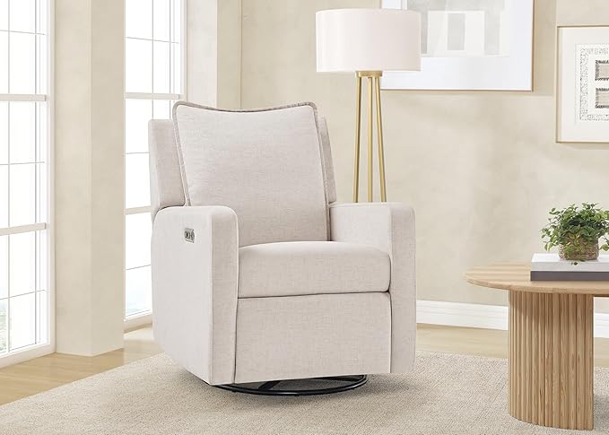 Delta Children babyGap Harlowe Power Recliner with USB-A and Type-C Ports Greenguard Gold Certified – Stain-Resistant Performance Fabric is Oeko-TEX Standard 100 Certified, Sand