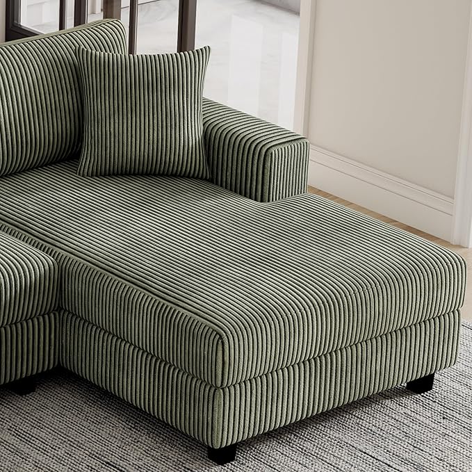 99" Symmetrical U Shaped Reversible Modular Sectional Sofa, Convertible Sofa Lounger Couch with Double Chaise Lounge and Thickness Cushions, Extra Wide Seat Couch w/Headrest