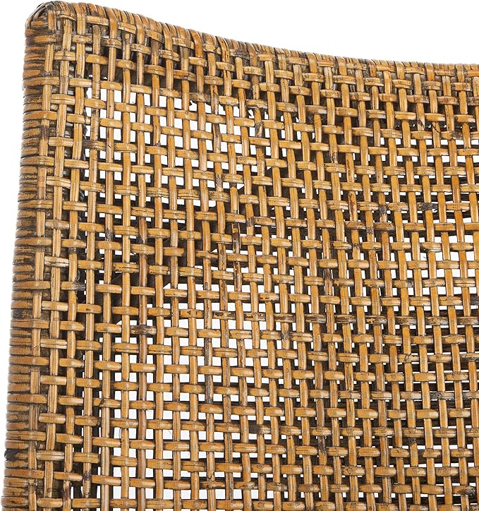 Safavieh Home Gianni Rattan Tropical Woven Arm Chair, Brown/Black