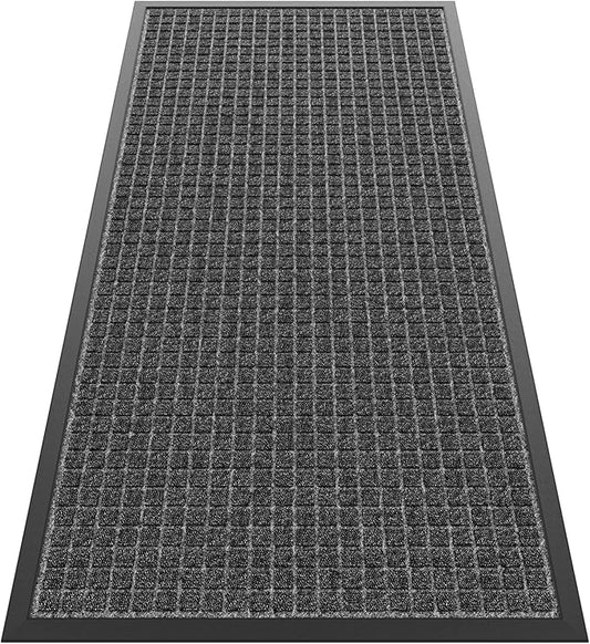 Sturdy Front Door Mat Outside Entrance, 4' x 2' All-Season All-Weather Doormat Waterproof, Stain and Fade Resistant, Natural Rubber Indoor Outdoor Welcome Door Mat Trap Dirt