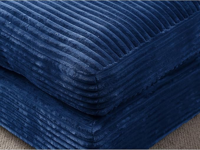 48.8" W Oversized Chaise Daybed Lounge Sleeper Chair Bed for Living Room Reading Bedroom, Indoor Cloud Chaise Sofabed Plush Corduroy Upholstered Sleeper Couch W/3 Pillows for Home/Apartment