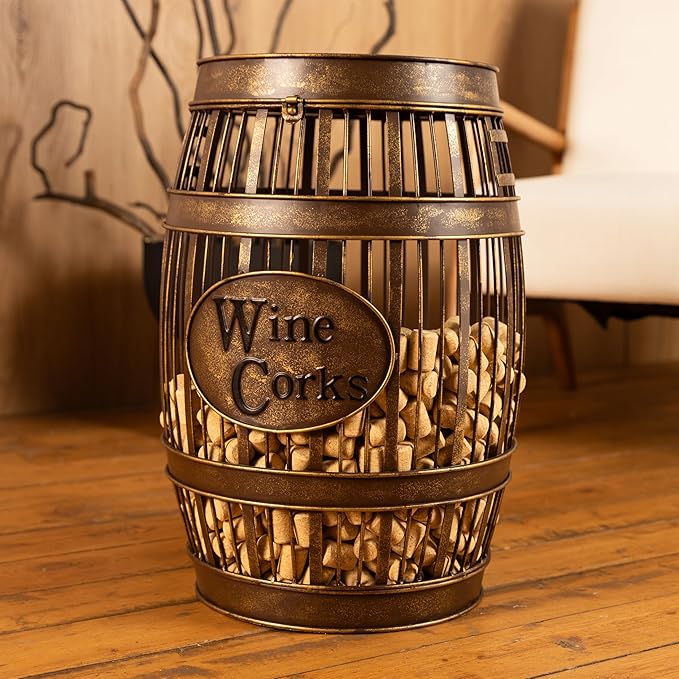 Wine Barrel Table - Cork Catcher Accent Table. Cork Holder Decorative and Storage - 2000 Corks - Regular