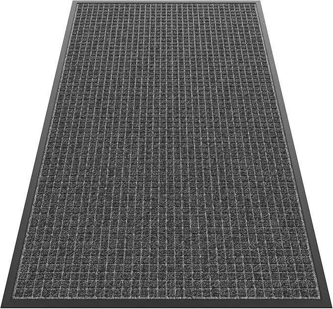 Sturdy Front Door Mat Outside Entrance, 5' x 3' All-Season All-Weather Doormat Waterproof, Stain and Fade Resistant, Natural Rubber Indoor Outdoor Welcome Door Mat Trap Dirt
