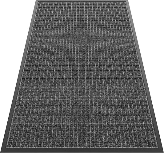 Sturdy Front Door Mat Outside Entrance, 5' x 3' All-Season All-Weather Doormat Waterproof, Stain and Fade Resistant, Natural Rubber Indoor Outdoor Welcome Door Mat Trap Dirt