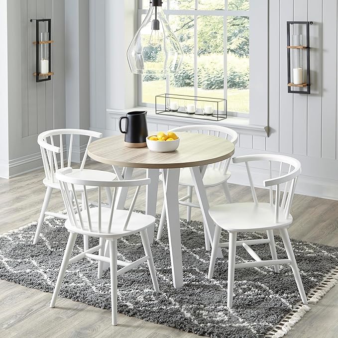 Signature Design by Ashley Grannen Modern 18" Spindle Back Dining Chair, 2 Count, White