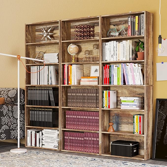 IRONCK Bookshelves and Bookcases Floor Standing 6 Tiers Display Storage Shelves 70 in Tall Bookcase Home Decor Furniture for Home Office, Living Room, Bed Room