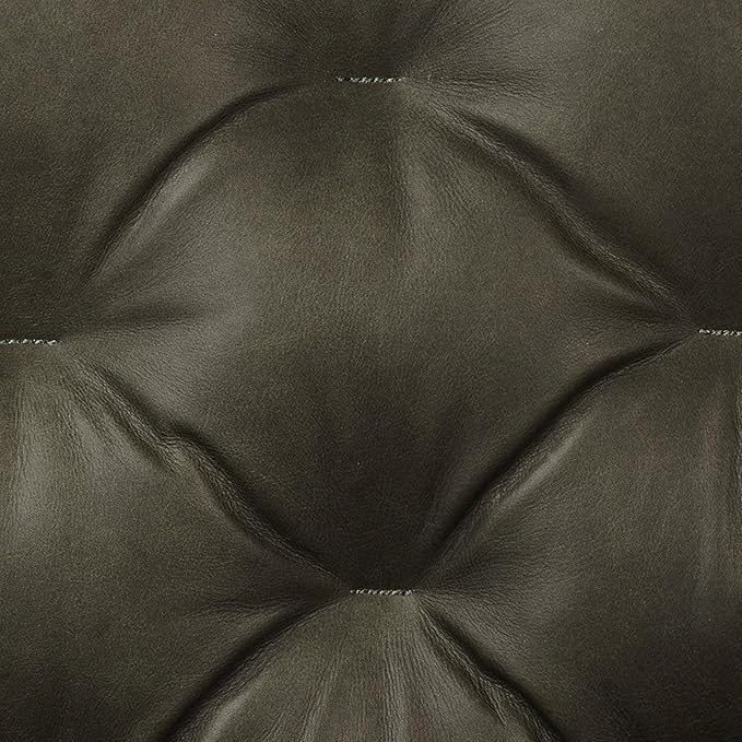 POLY & BARK Essex Leather Couch - 89-Inch Sofa with Tufted Back - Full-Grain Leather Sofa for Living Room with Feather-Down Topper - Living Room Couch - Vintage Italian Leather in Olivine Green