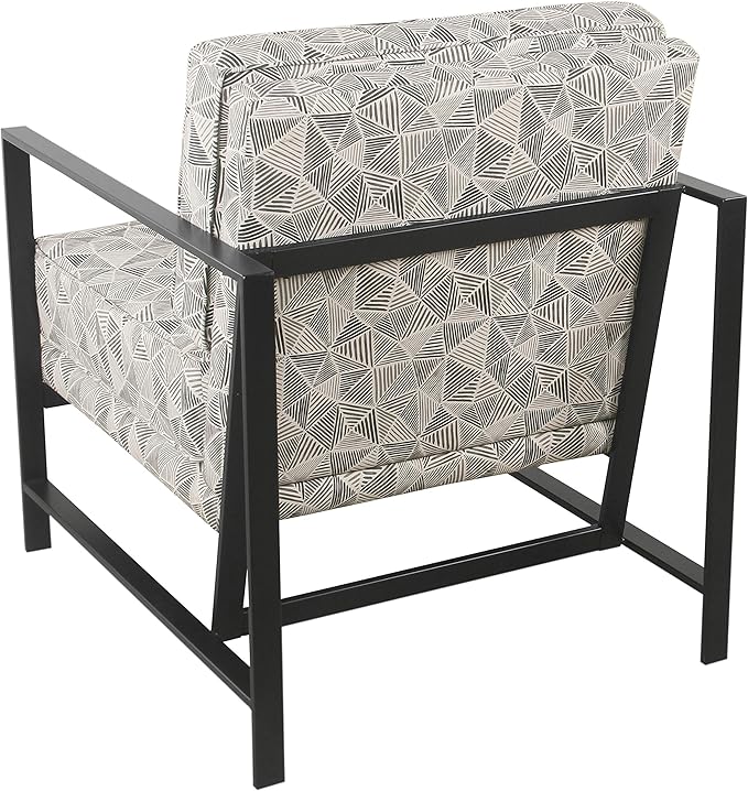 HomePop Modern Metal Frame Accent Chair Home Décor|Accent Chairs for Living Room & Bedroom - Gray Lines