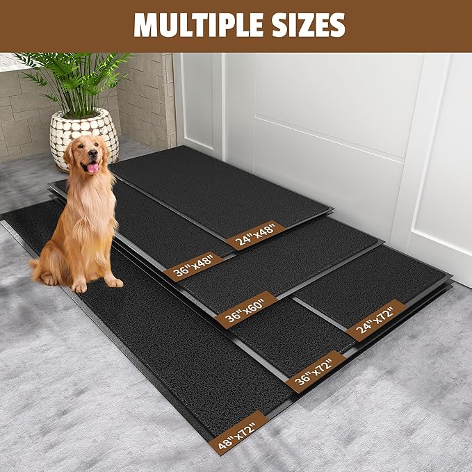 Front Door Mat Outside Entrance, 72" x 24" Doormat Outdoor Indoor Entrance, Non Slip Indoor Mats for Entryway, Heavy Duty Waterproof Low Profile Welcome Mat for Entry, Patio, High Traffic Areas