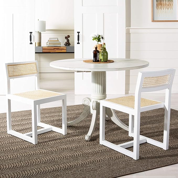 Safavieh Home Forest Traditional Antique White Drop Leaf Dining Table