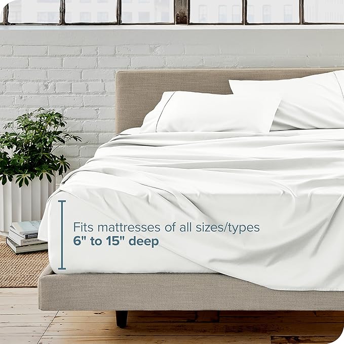 Bare Home Queen Sheet Set - Luxury 1800 Ultra-Soft Microfiber Bed Sheets - Double Brushed - Deep Pockets - Easy Fit - 4 Piece Set - Bedding Sheets & Pillowcases (Queen, Cream)