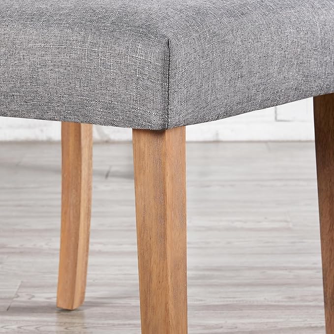 Yaheetech Dining Chairs Set of 6 Fabric Upholstered Dining Room Chairs with Button Tufted High Back and Solid Wood Legs for Kitchen/Living Room/Restaurant, Modern Style, Dark Gray