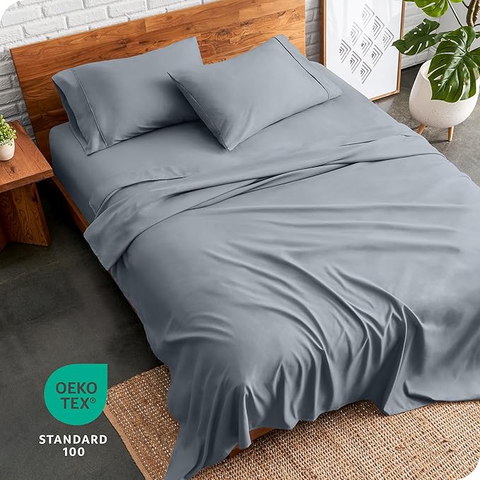 Bare Home Twin XL Sheet Set - 1800 Ultra-Soft Microfiber - Double Brushed - Deep Pockets - Easy Fit - 3 Piece Set - Bed Sheets (Twin XL, Steel Blue)