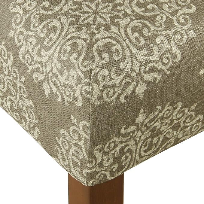 HomePop Upholstered Counter Height Barstool, 24-Inch, Taupe and Cream Medallion