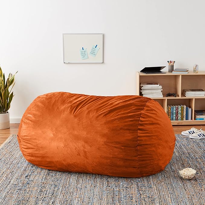 Sofa Sack Bean Bag Chair Cover, 6-Feet, Tangerine