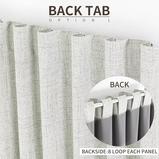 Joydeco 100% Total Blackout Curtains Custom Size for Bedroom Living Room Darkening Long Textured Drapes Thermal Insulated Back & Tab Rod Pocket 1 Panel(Light Beige,Custom Size)