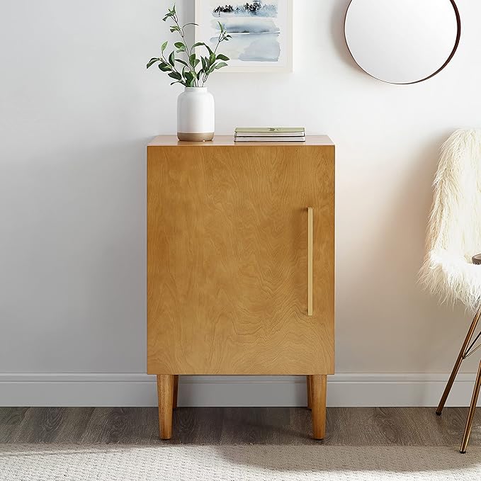 Crosley Furniture Everett Record Player Stand with Storage for Vinyl Records, Acorn