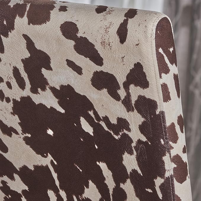 Christopher Knight Home Pertica Contemporary Velvet Dining Chairs, 2-Pcs Set, Milk Cow / Dark Brown