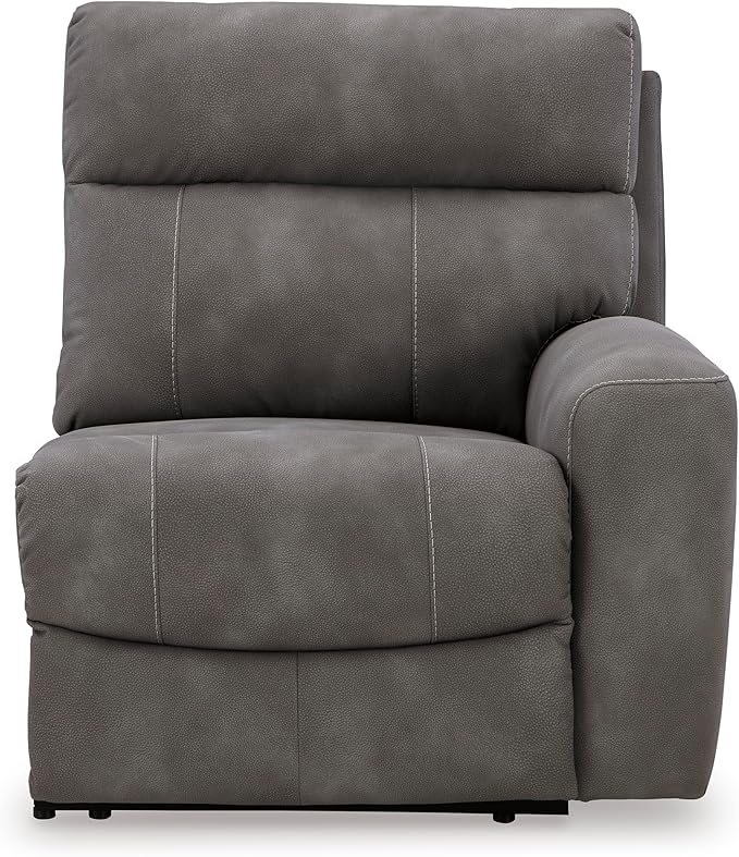 Signature Design by Ashley Next-Gen DuraPella Contemporary Faux Leather Modular Wall Hugger 3-Piece Power Reclining Sectional Sofa with Adjustable Headrest and USB Ports, Gray