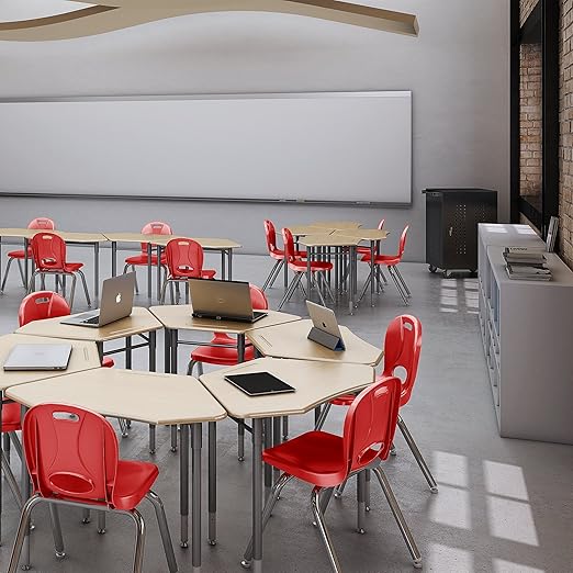 Learniture LNT-116-CSW-RD Learniture Structure Series Stackable School Chairs for Classroom, 16" Seat Height, Red, Pack of 4