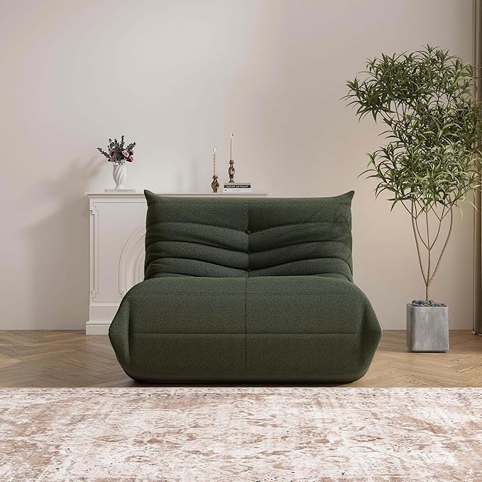 Fireside Bean Bag Sofa - Large Bean Bag Chair for Adults & Teens, High Density Comfortable Foam, Memory Foam for Living Room, Bedroom (Green)