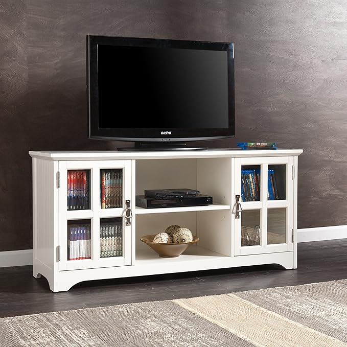 SEI Furniture Remington TV Storage Media Stand, White