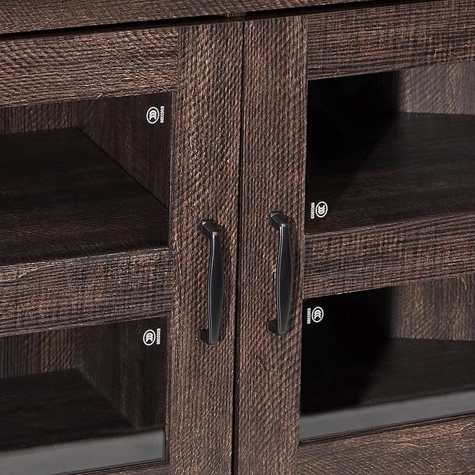 ROCKPOINT Modern Farmhouse 44inch Corner Universal TV Stand Living Room Storage Console, Entertainment Center,Espresso