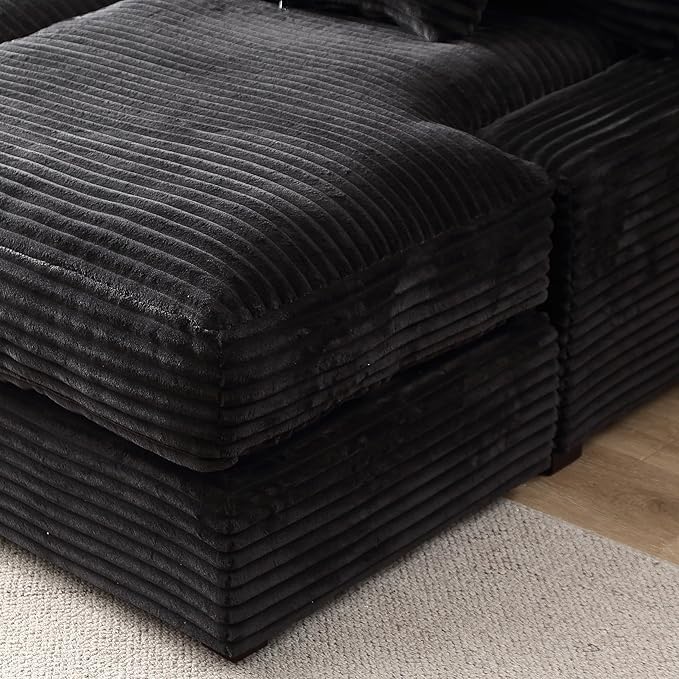 48.8" W Oversized Chaise Daybed Lounge Sleeper Chair Bed for Living Room Reading Bedroom, Indoor Cloud Chaise Sofabed Plush Corduroy Upholstered Sleeper Couch W/3 Pillows for Home/Apartment