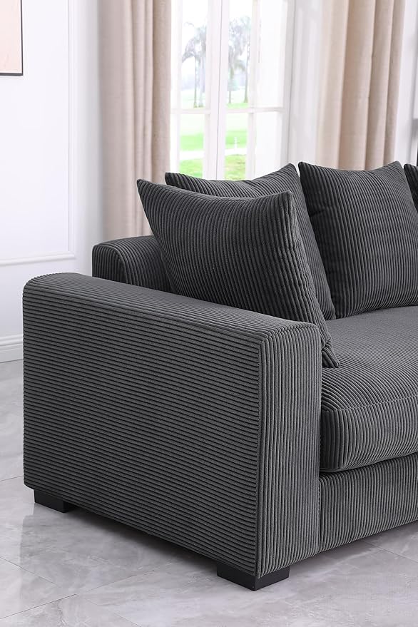 Evan L Shape sectional Sofa for Living Room, Apartment, Bedroom, Office