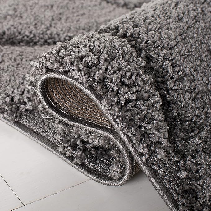 SAFAVIEH Florida Shag Collection Runner Rug - 2'3" x 17', Grey, Scroll Design, Non-Shedding & Easy Care, 1.2-inch Thick Ideal for High Traffic Areas in Living Room, Bedroom (SG455-8013)