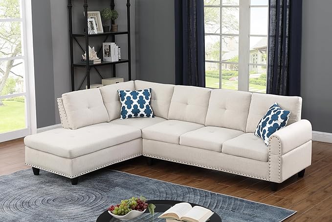 Evan Sectional Sofa for Living Room, Apartment, Bedroom, Office