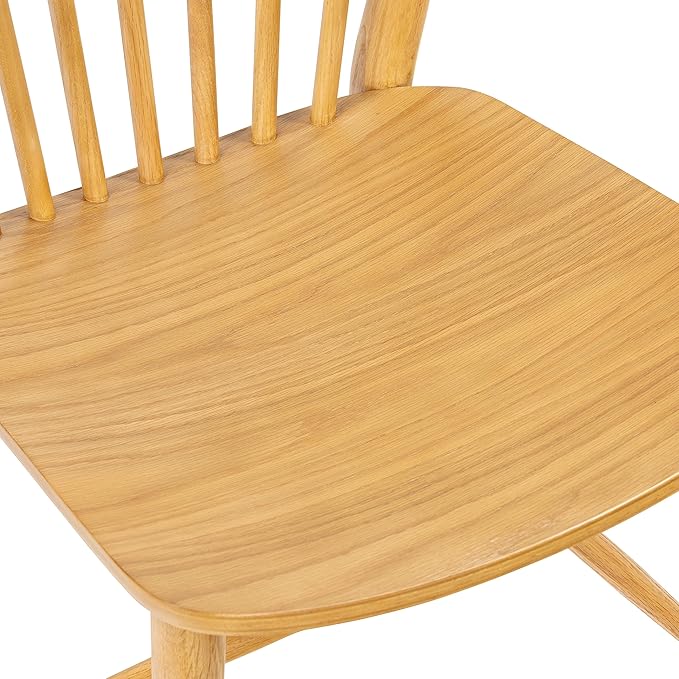 POLY & BARK Ligna Dining Chair Black – Mid-Century Inspired Chair with Sculpted Spindle Back – Solid American Walnut Frame and Engineered Wood Veneered Seat – Fully Assembled and Ready to Use