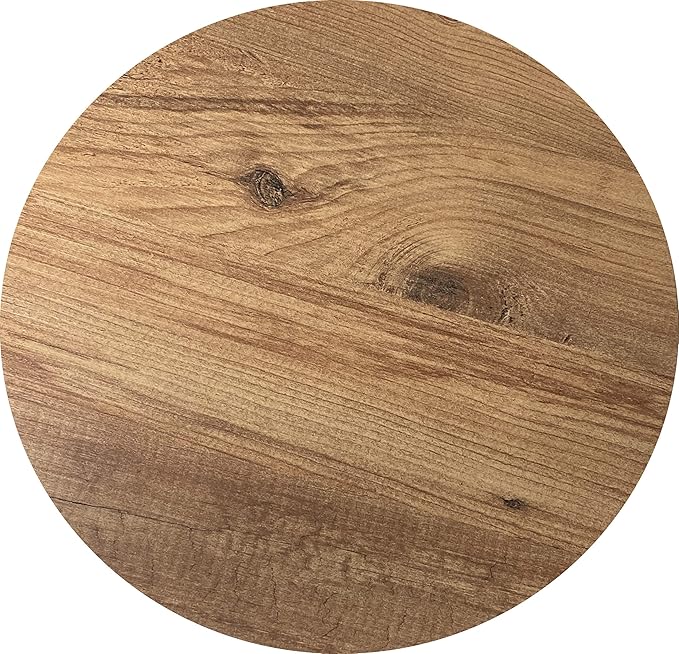 PAK HOME - Set of 2 End Table – Pine Wood Round Wood Sofa Side Coffee Tables for Small Spaces, Nightstand Bedside Table with Black Metal Legs for Bedroom, Living Room, Home Office, Balcony