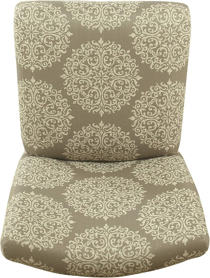 HomePop Upholstered Counter Height Barstool, 24-Inch, Taupe and Cream Medallion