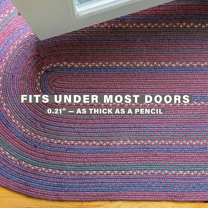 Jamestown Burgundy Braided Oval Area Rugs, Jute, 5x8' - Rustic Cabin Decor for Living Room, Dining Room, Everywhere