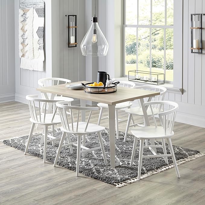 Signature Design by Ashley Grannen Modern 18" Spindle Back Dining Chair, 2 Count, White