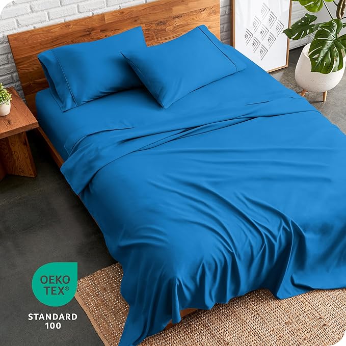 Bare Home Twin XL Sheet Set - College Dorm Size - Luxury 1800 Ultra-Soft Microfiber Twin Extra Long Bed Sheets - Deep Pockets - Easy Fit - Extra Soft - 3 Piece Set - Bed Sheets (Twin XL, Medium Blue)
