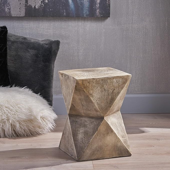 Christopher Knight Home Manuel Weight Concrete Accent Table, Light Gray