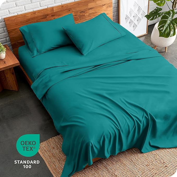 Bare Home Full Sheet Set - Luxury 1800 Ultra-Soft Microfiber Full Bed Sheets - Double Brushed - Deep Pockets - Easy Fit - 4 Piece Set - Bedding Sheets & Pillowcases (Full, Emerald)