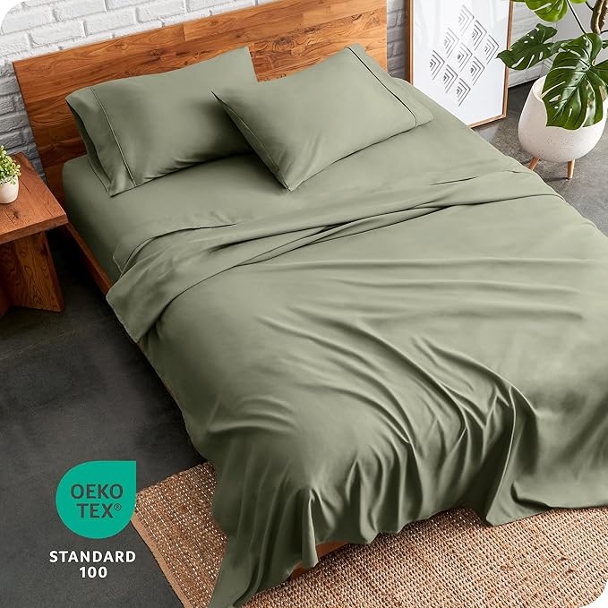 Bare Home Full Sheet Set - Luxury 1800 Ultra-Soft Microfiber Full Bed Sheets - Double Brushed - Deep Pockets - Easy Fit - 4 Piece Set - Bedding Sheets & Pillowcases (Full, Sage)