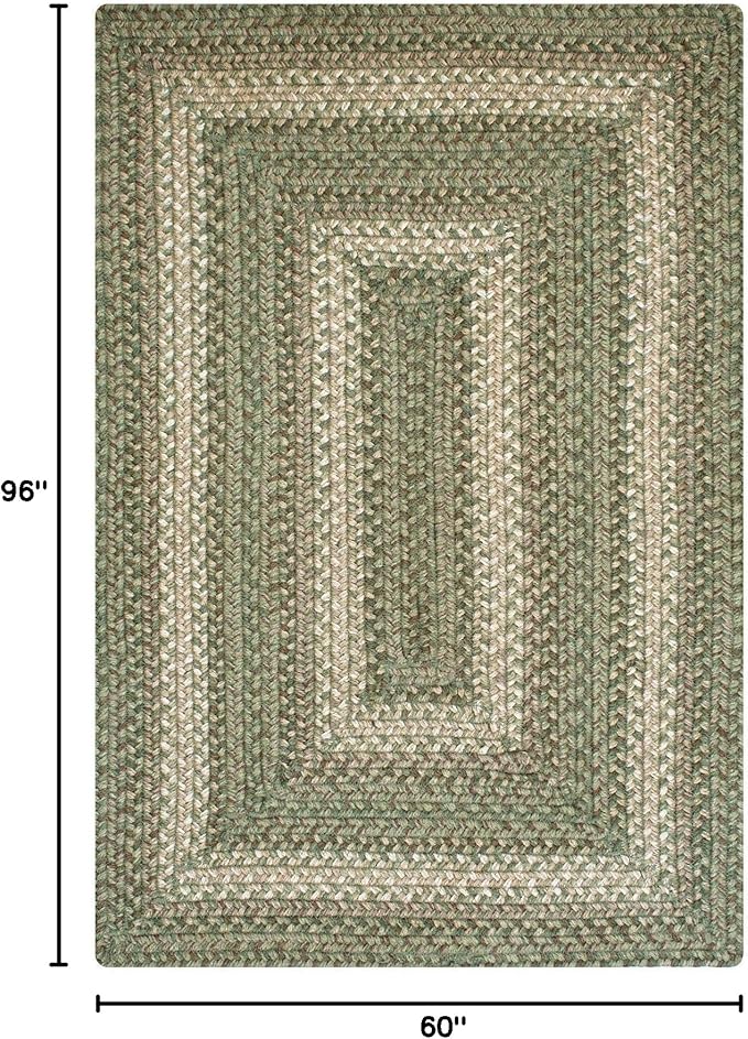 Homespice Grassland Braided Area Rug 5x8' - Jute Braided Natural Rugs for Living Room for Rustic Country Decor