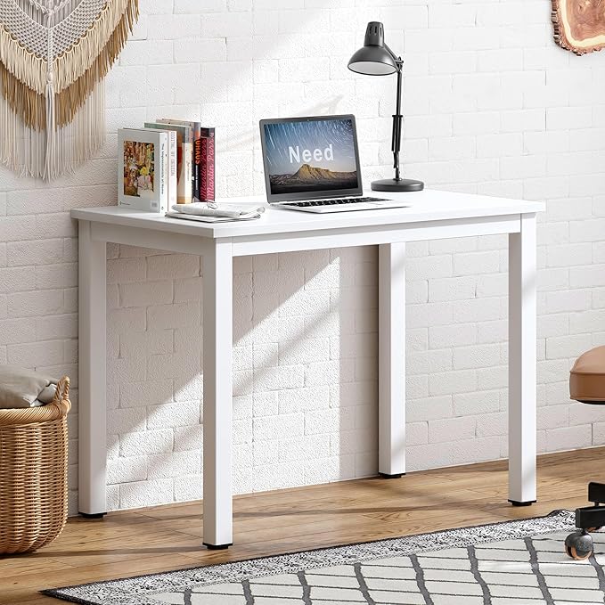 Need Small Table - 31.5 Inch Study Desk for Narrow Spaces,Sturdy and Heavy Duty Study Workstation for Laptop-Easy Assembly Homework Desks AC3DW8040