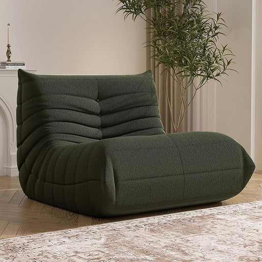 Fireside Bean Bag Sofa - Large Bean Bag Chair for Adults & Teens, High Density Comfortable Foam, Memory Foam for Living Room, Bedroom (Green)
