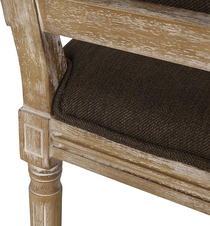 Christopher Knight Home Regina French Country Dining Chairs Set of 2, Wooden Dining Room Chair, High Back Kitchen Side Chair, Fabric Upholstered Armless Extra Seat, Brown and Natural