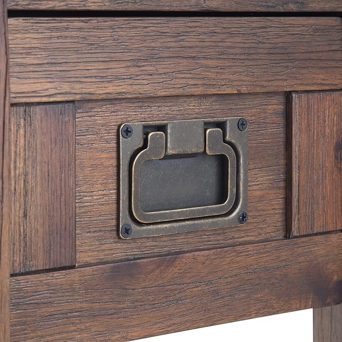 SIMPLIHOME Monroe SOLID ACACIA WOOD 14 inch Wide Rectangle Rustic Narrow Side Table in Distressed Charcoal Brown for the Living Room and Bedroom