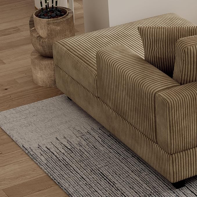 Oversized Symmetrical U Shaped Modular Sectional Sofa with Double Chaise Lounge , Reversible Corduroy Upholstered Sofa Extra Wide Deep Seat Sleeper Sofas Couches w/ 2 Pillows for Living Room Apartment