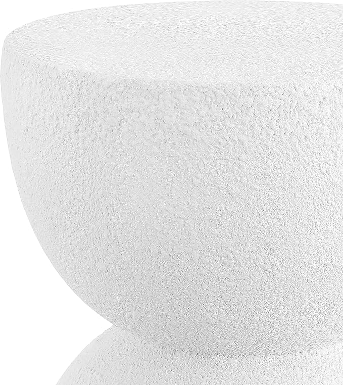 JONATHAN Y TBL1100A Greta 18" Mid-Century Modern Drum Indoor/Outdoor Accent Table Modern, Contemporary, Minimalist, Scandinavian, Classic, Patio, Garden, Bathroom, Living Room, White