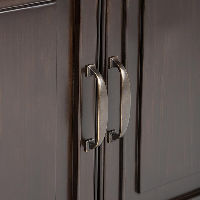 SIMPLIHOME Connaught SOLID WOOD 40 Inch Wide Traditional Entryway Storage Cabinet in Dark Chestnut Brown, For the Living Room, Entryway and Family Room