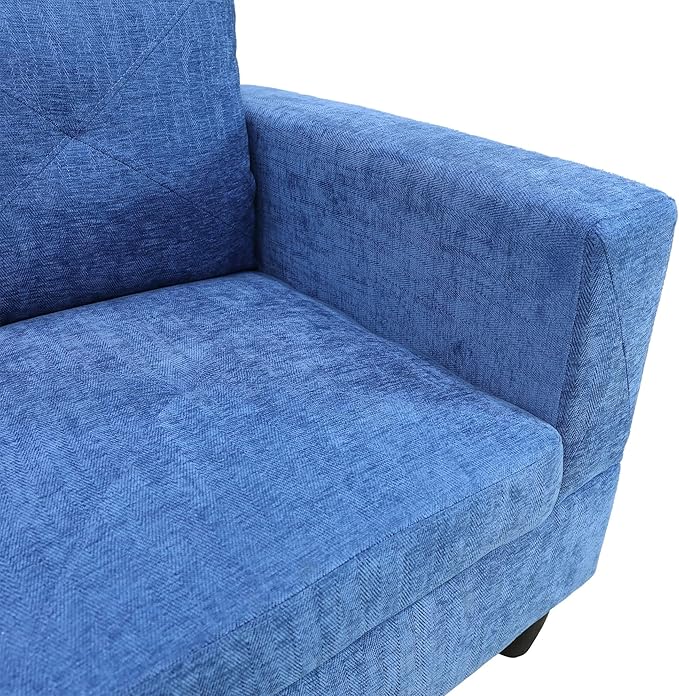 NicBex Sectional Couch 3 Pieces Sofa Set with Right Chaise Linen L Shaped Cloud Couch for Living Room Furniture Sets with Storage Ottoman, Modular Sofa for Living Room & Apartment, Blue