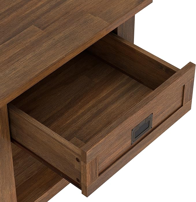 SIMPLIHOME Monroe SOLID ACACIA WOOD 22 inch Wide Square Rustic End Table in Rustic Natural Aged Brown for the Living Room and Bedroom
